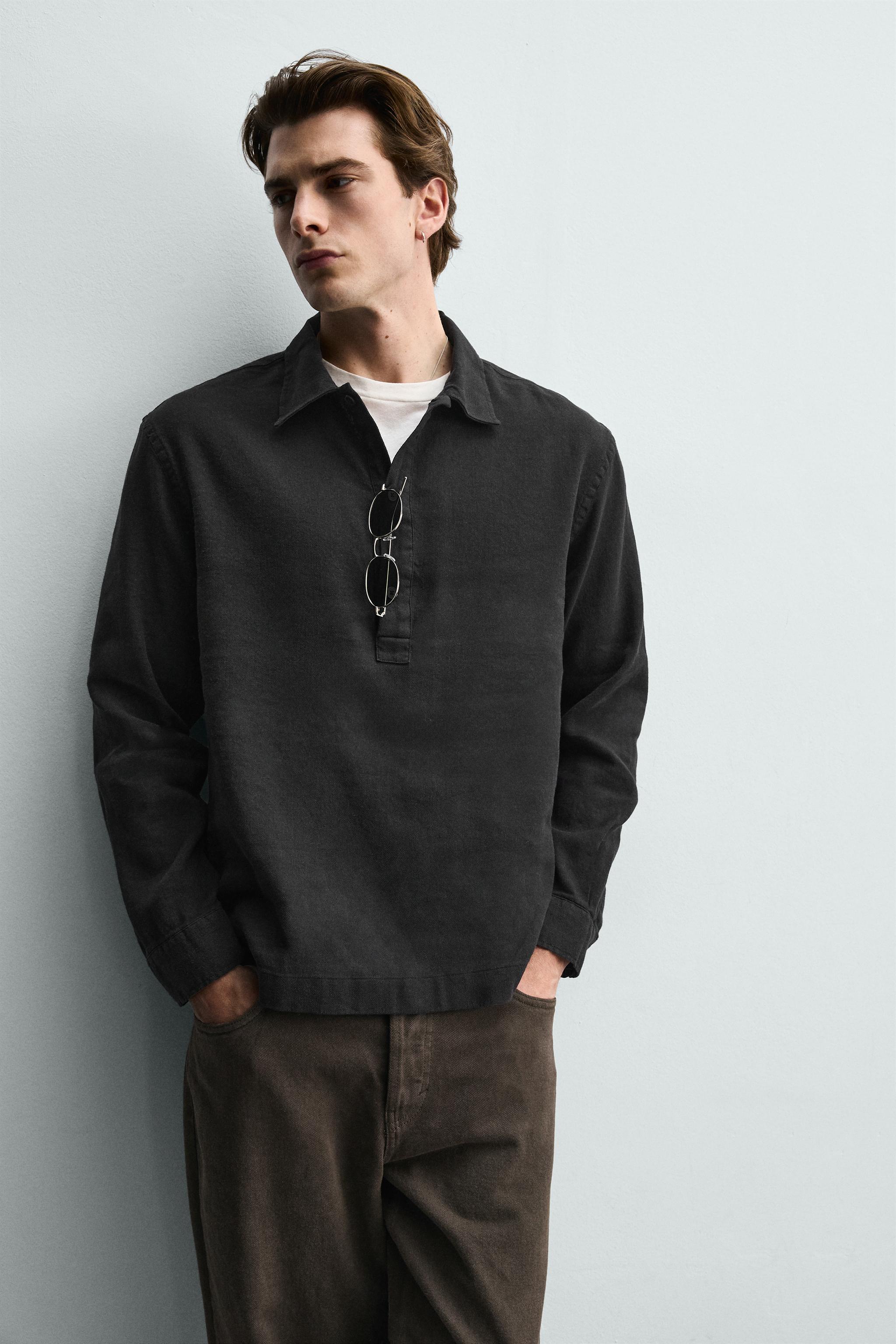 COTTON-LINEN POLO SHIRT